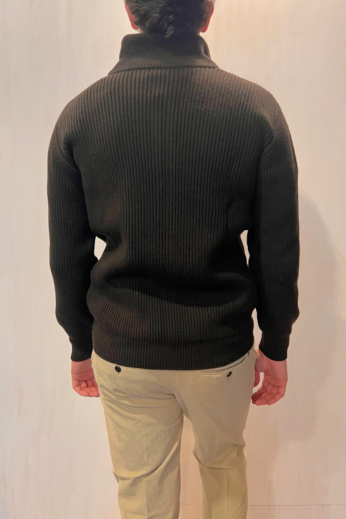 Cardigan a coste con zip