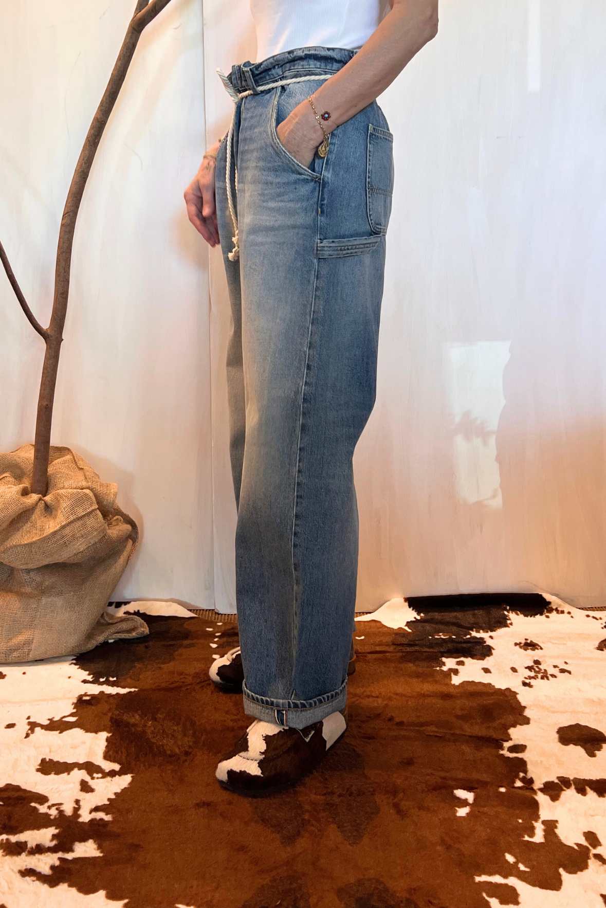 Jeans carpenter con cintura