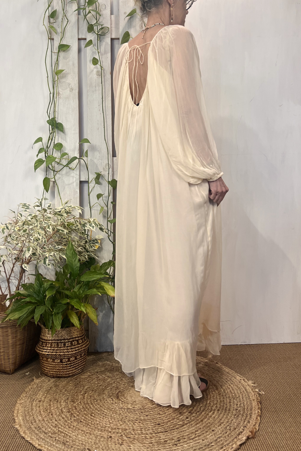 Maxi abito in crepe di viscosa