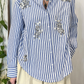 Camicia a righe con paillettes