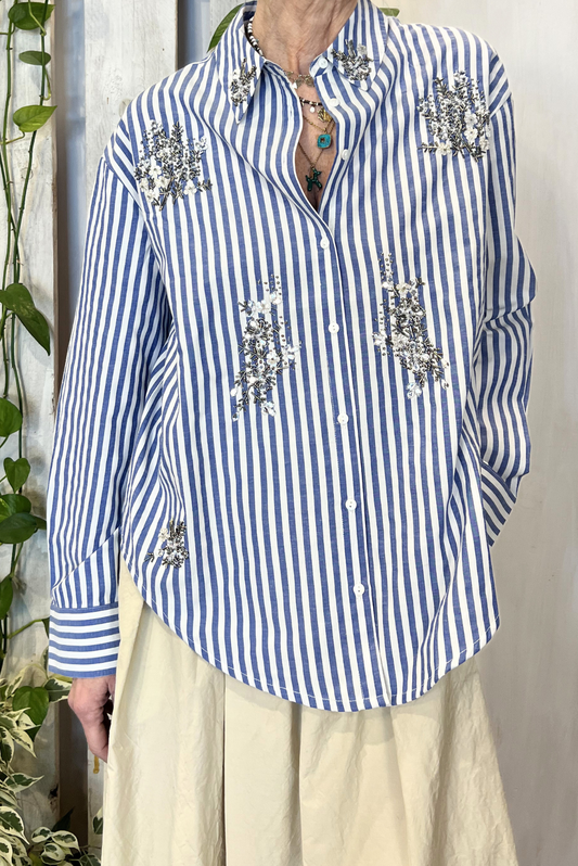 Camicia a righe con paillettes