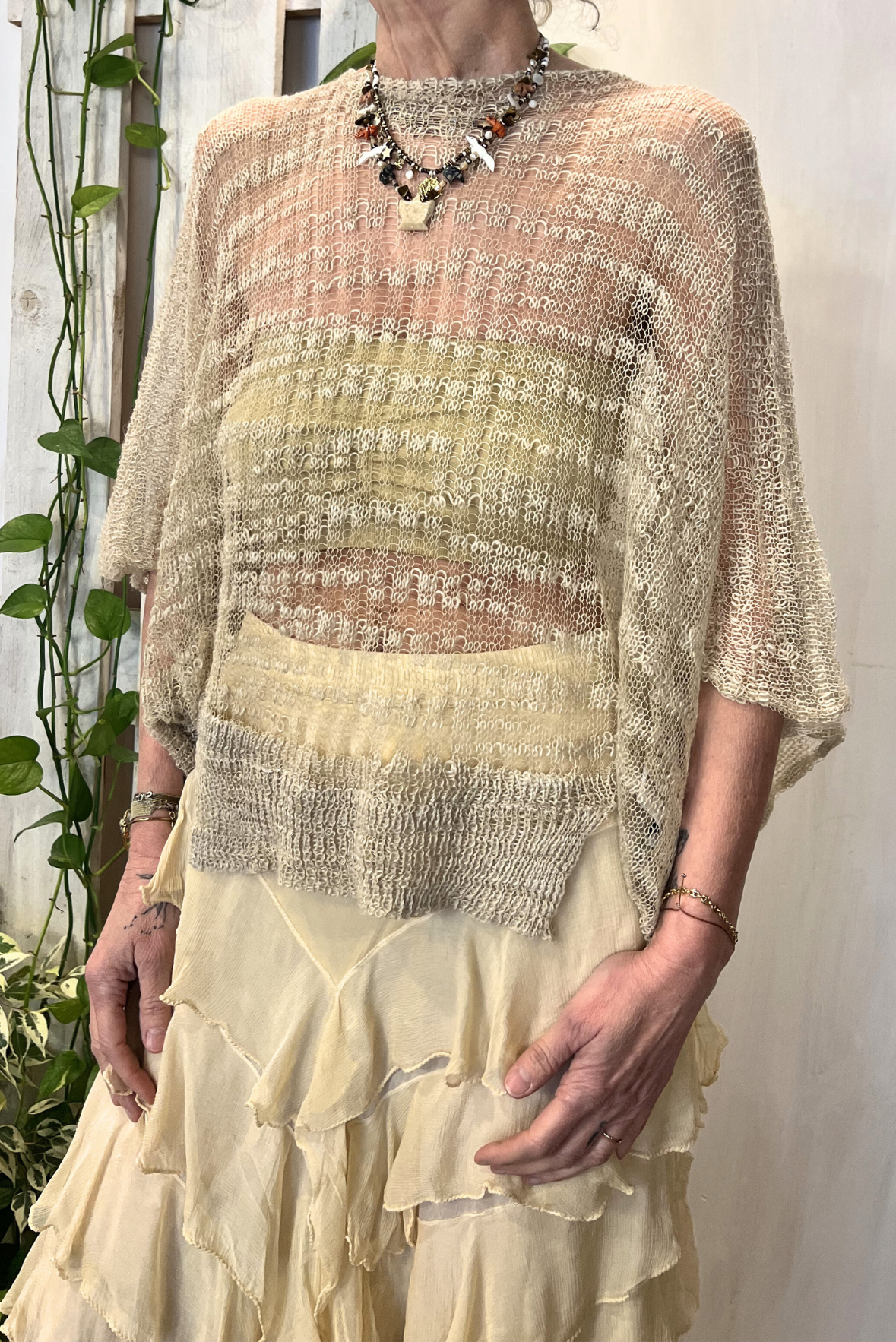 Top in maglia traforato