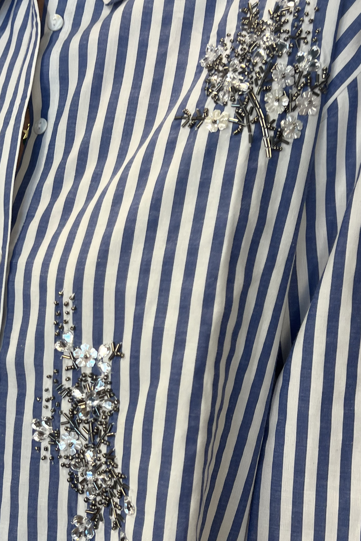 Camicia a righe con paillettes