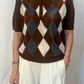 Polo in maglia a rombi
