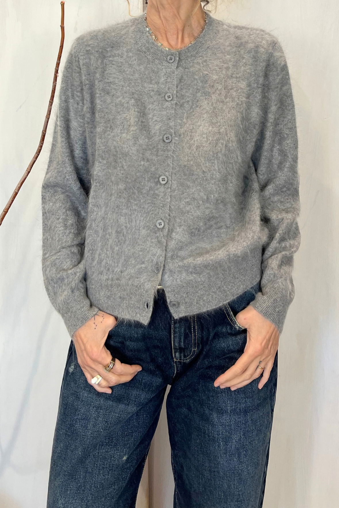 Cardigan in cashmere peloso