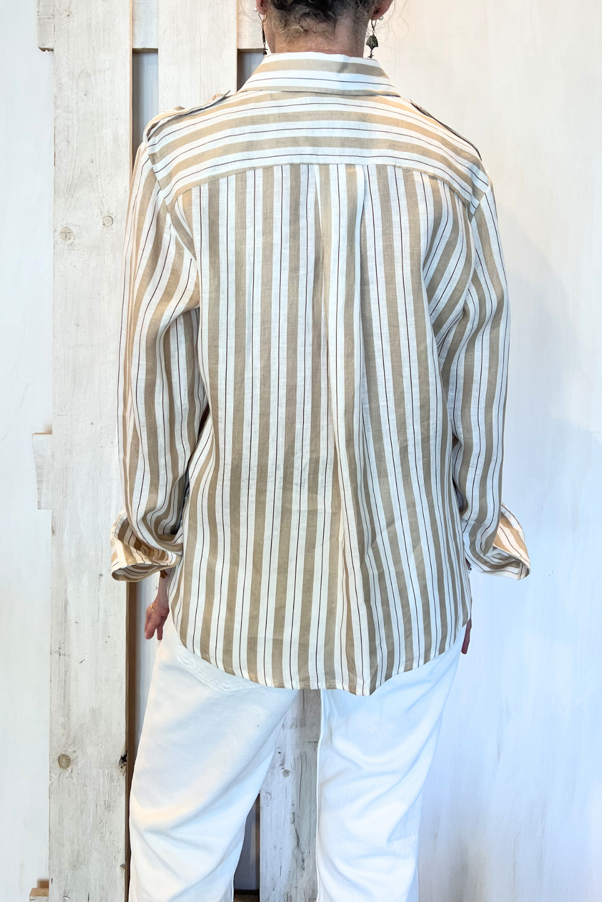 Camicia in lino a righe