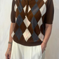 Polo in maglia a rombi