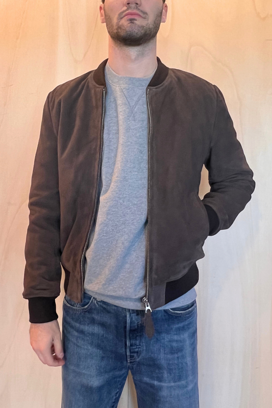 Bomber in suede