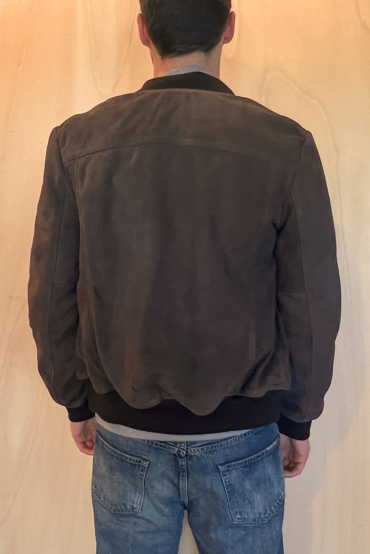 Bomber in suede