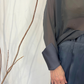 Top drappeggiato misto seta
