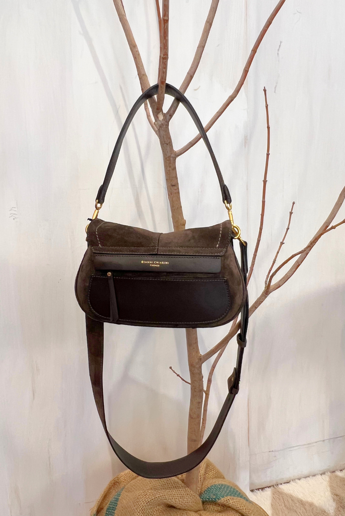 Borsa Helena in pelle scamosciata