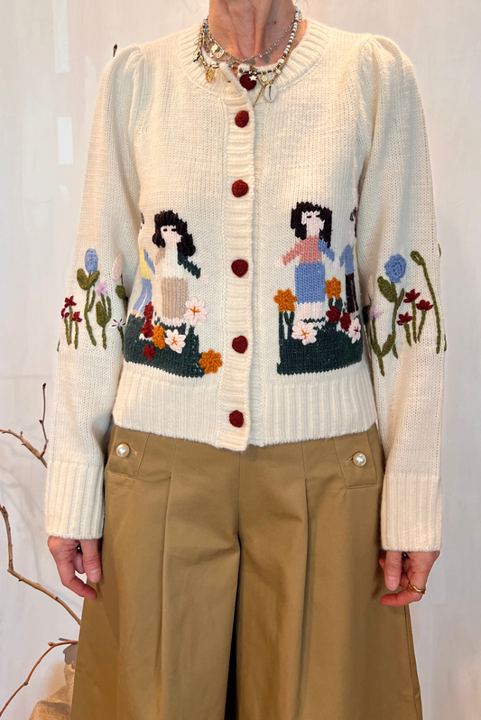 Cardigan con ricami