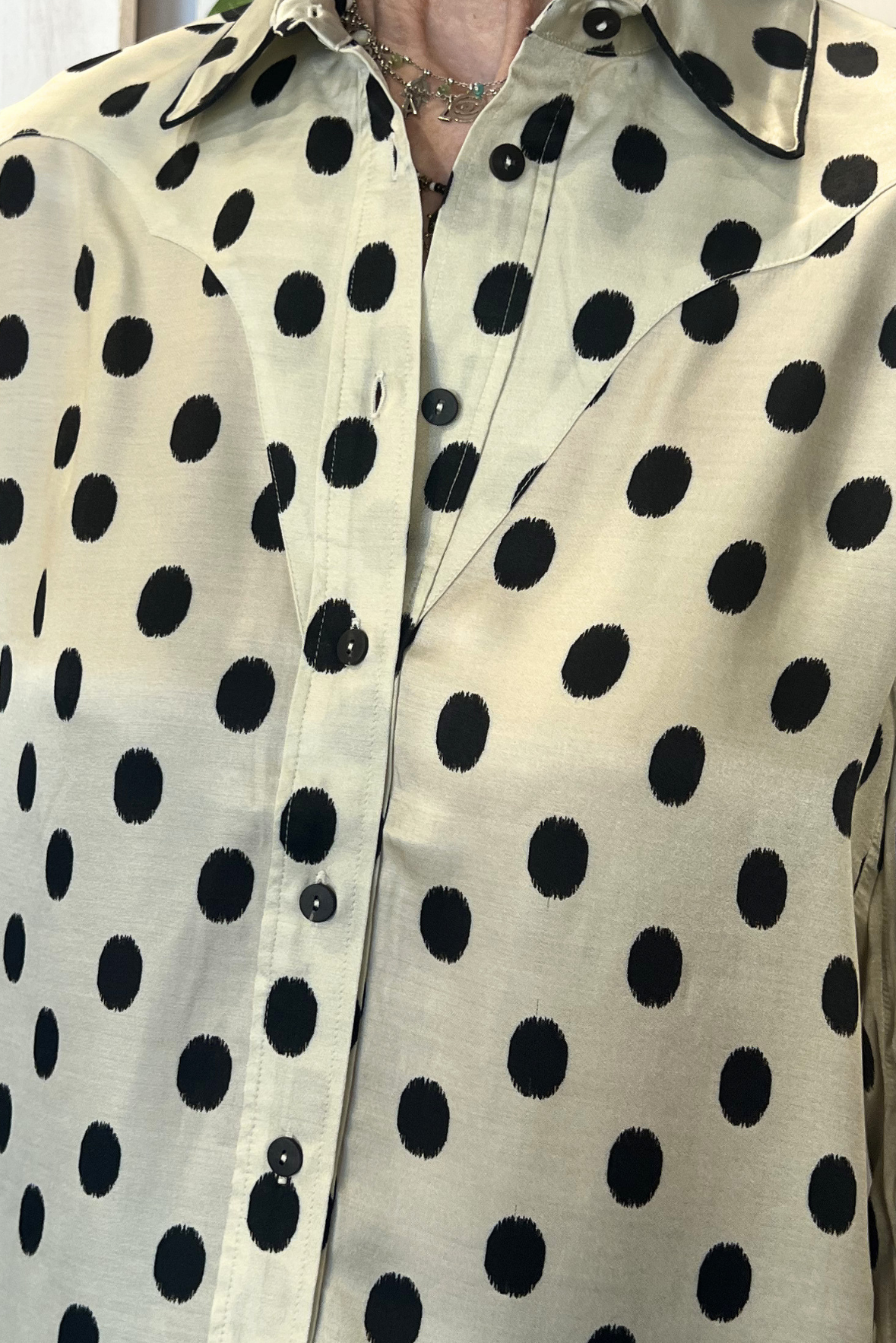 Camicia a pois misto seta