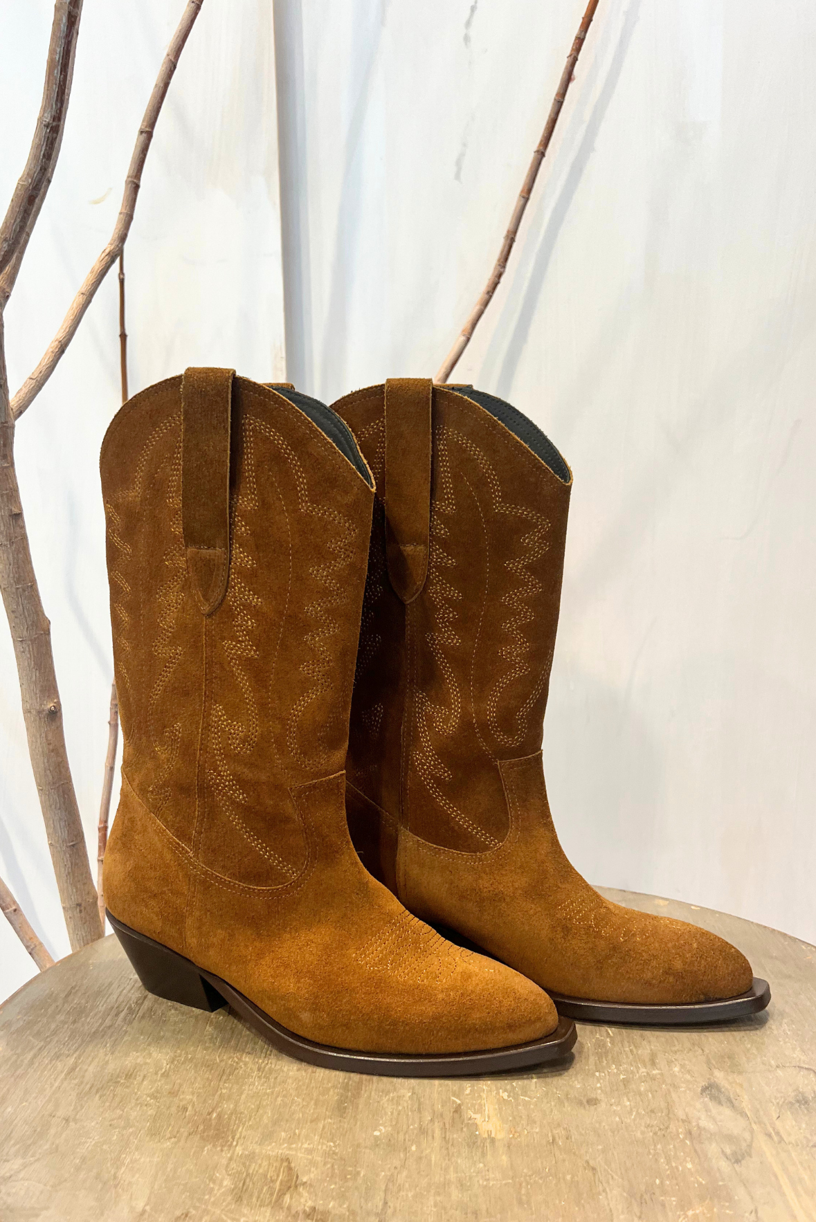 Texano alto in pelle