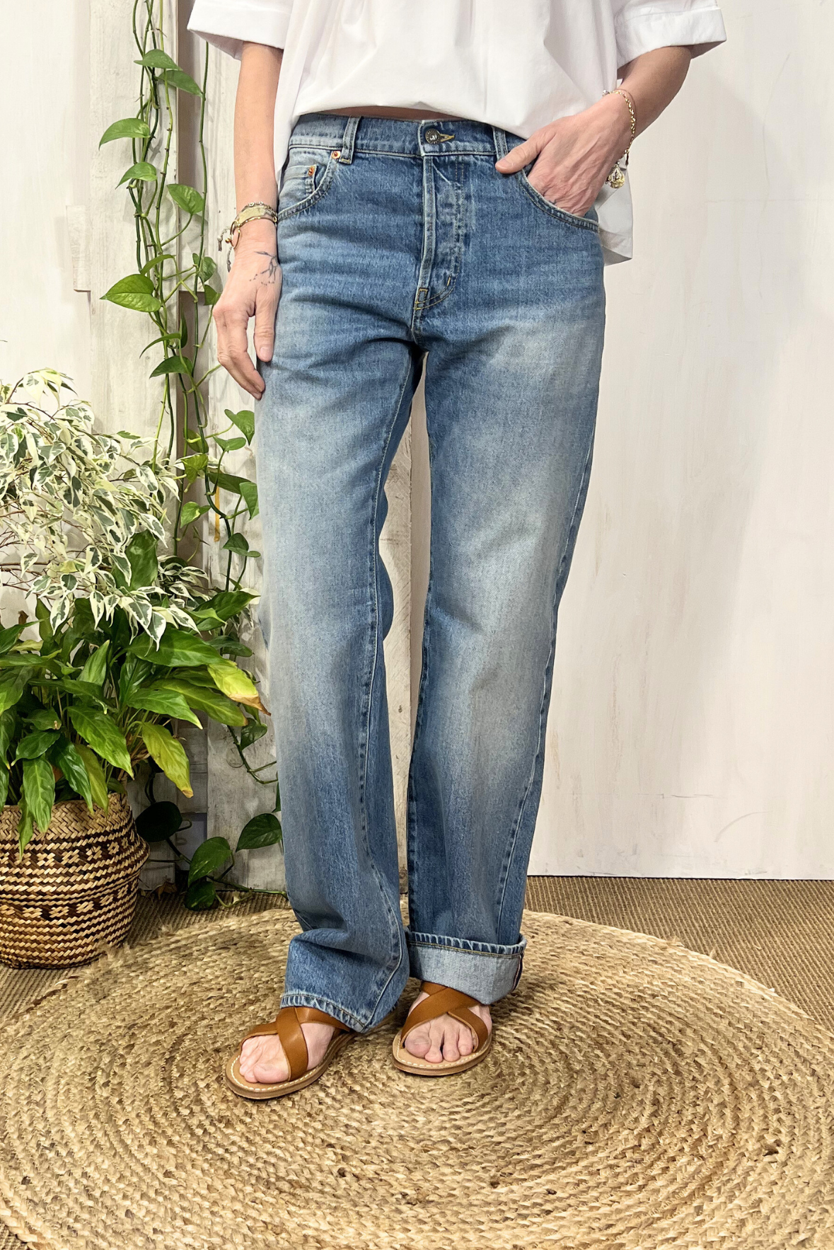 Jeans straight cimosato
