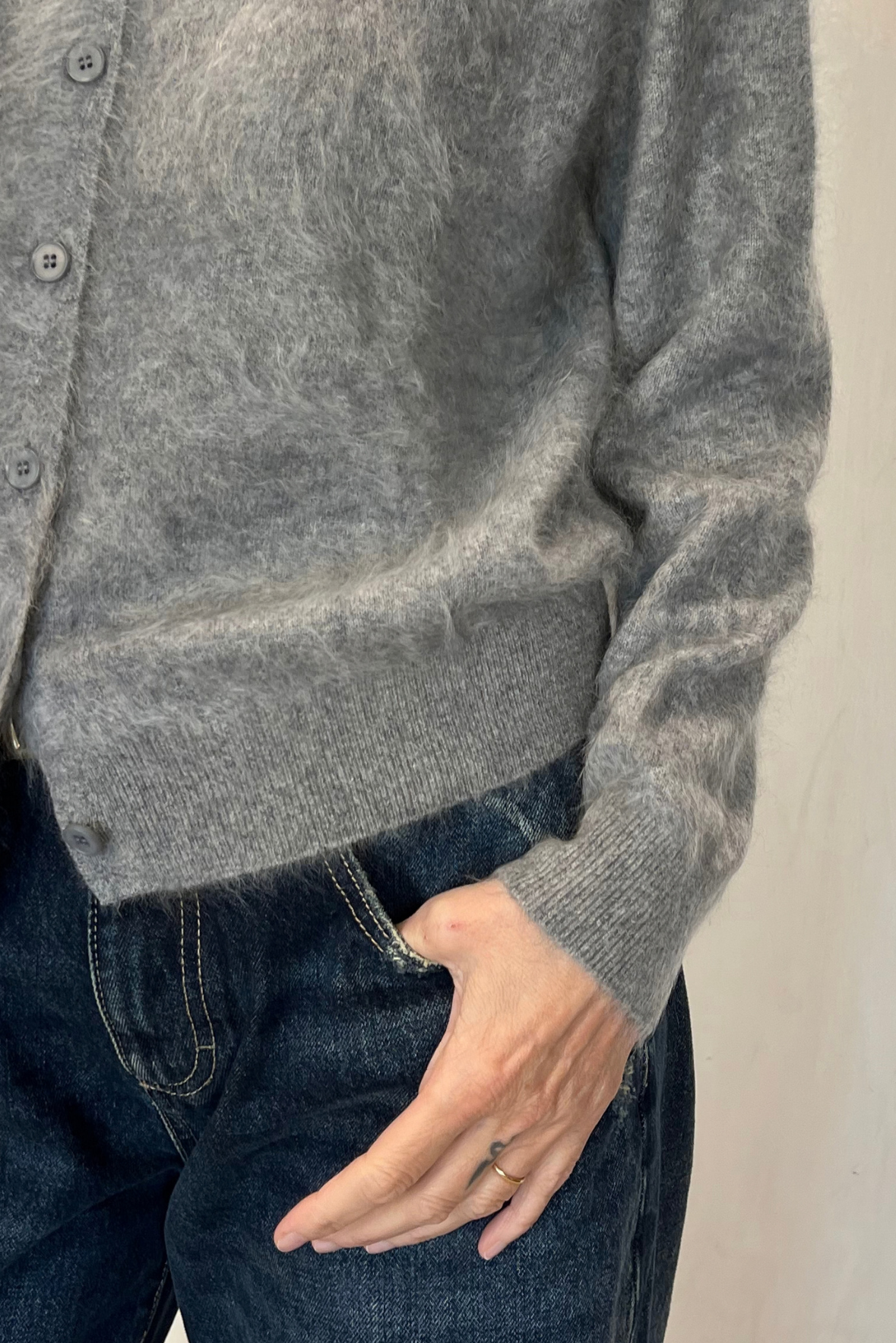 Cardigan in cashmere peloso
