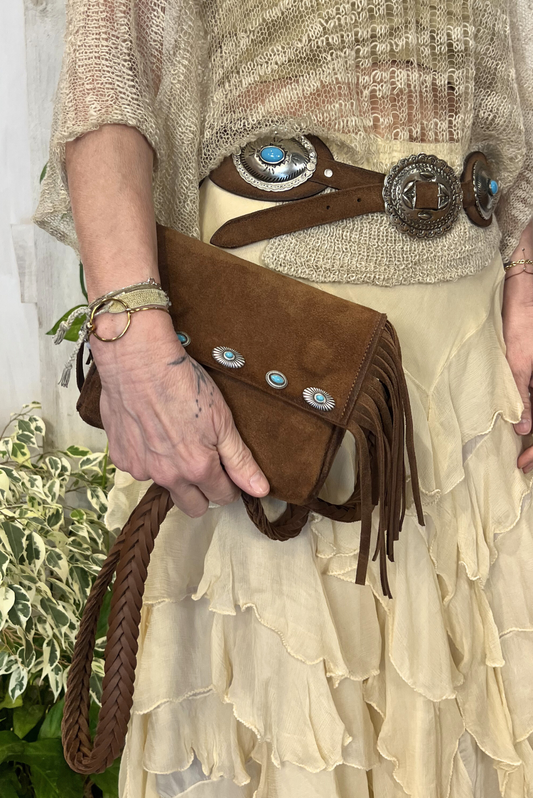 Tracolla con frange e turchesi