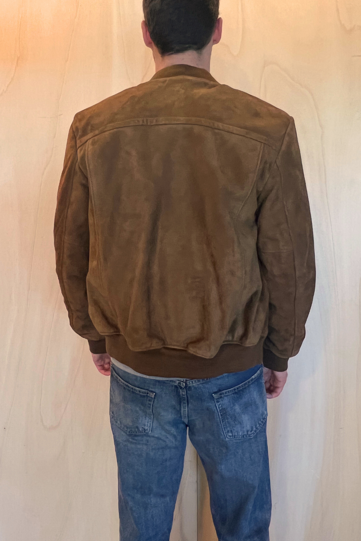 Bomber in suede