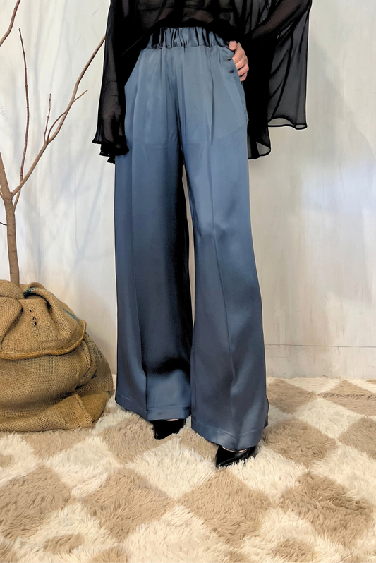 Pantalone palazzo in raso