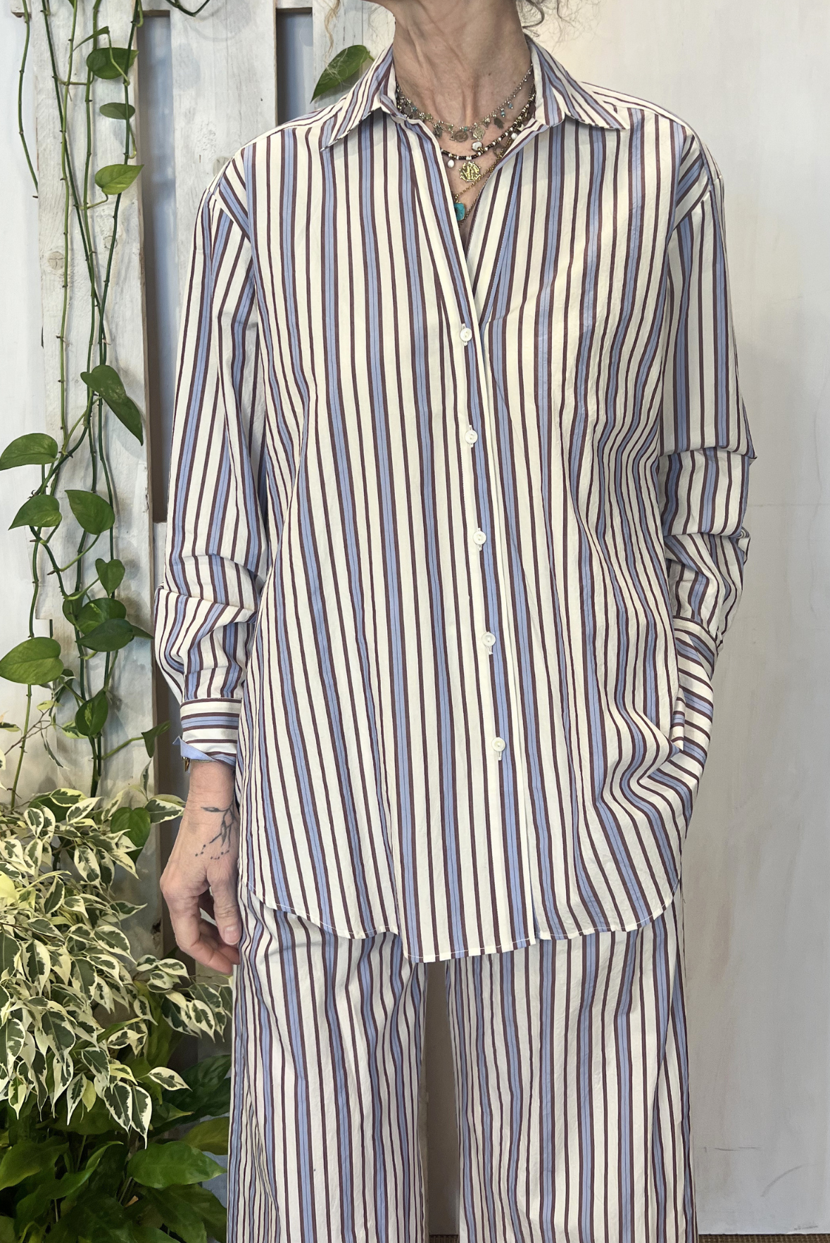 Camicia over a righe