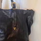 Shopper in pelle con fibbie texane