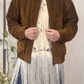 Bomber in pelle scamosciato