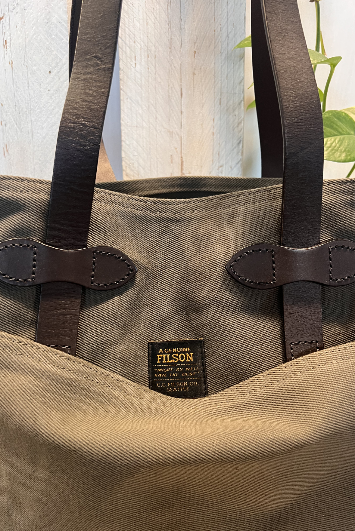 Tote bag manici in pelle