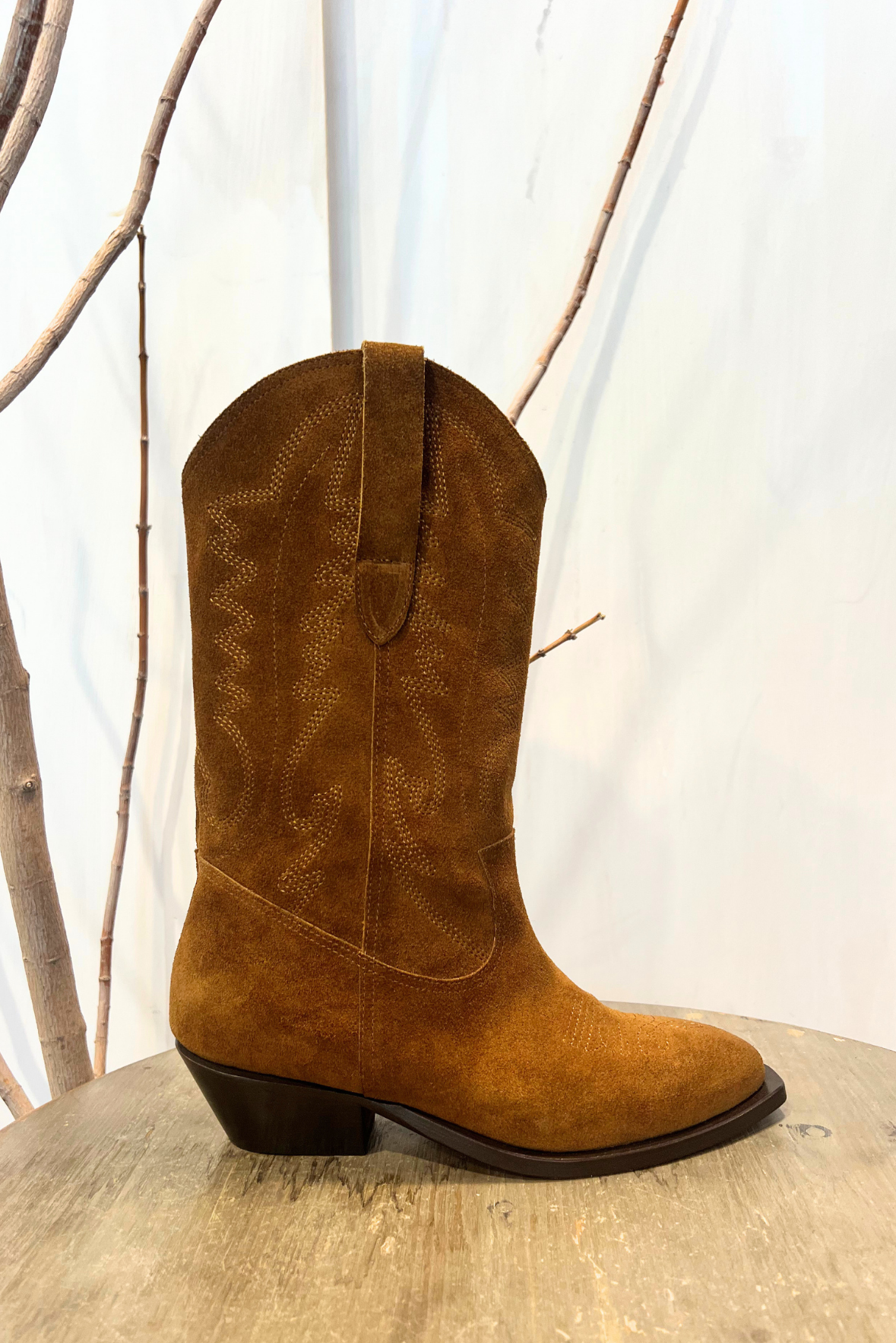Texano alto in pelle