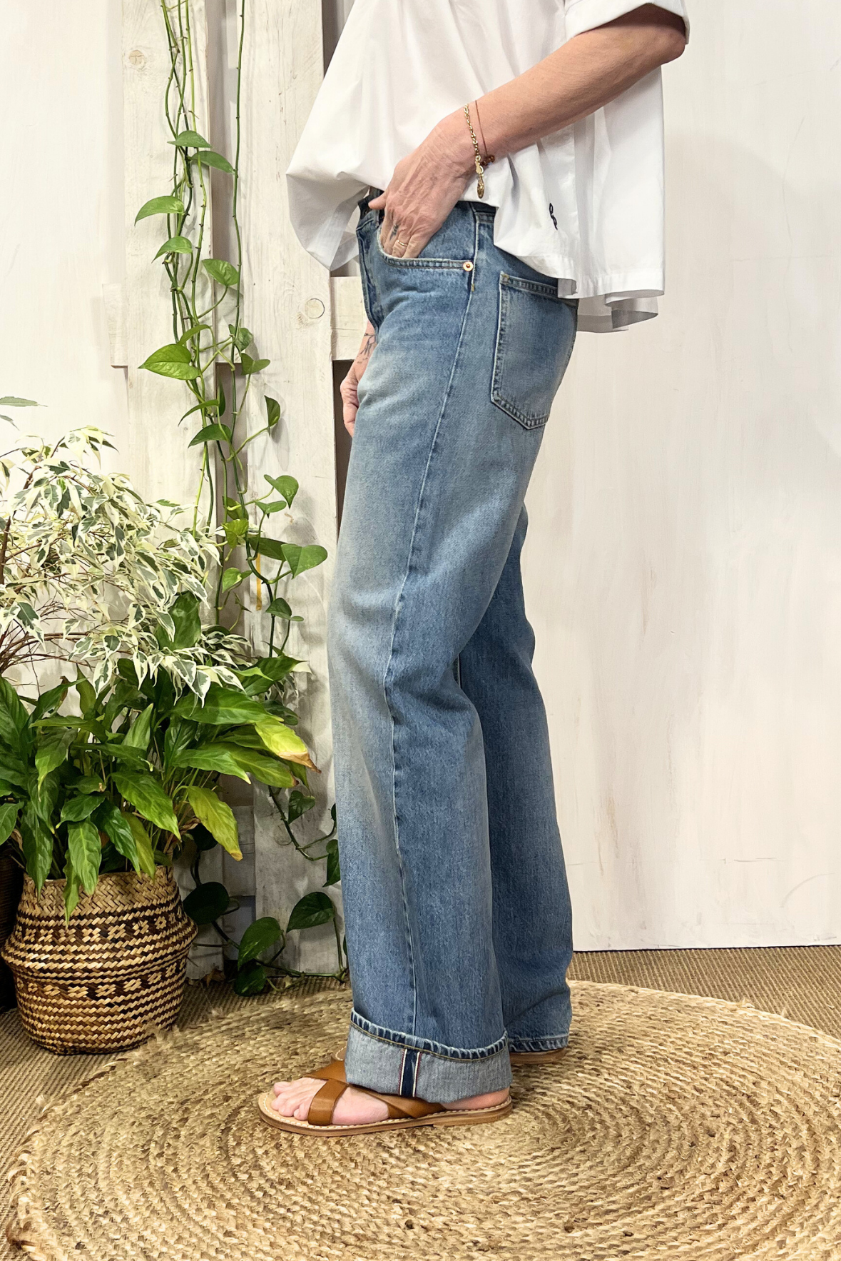 Jeans straight cimosato