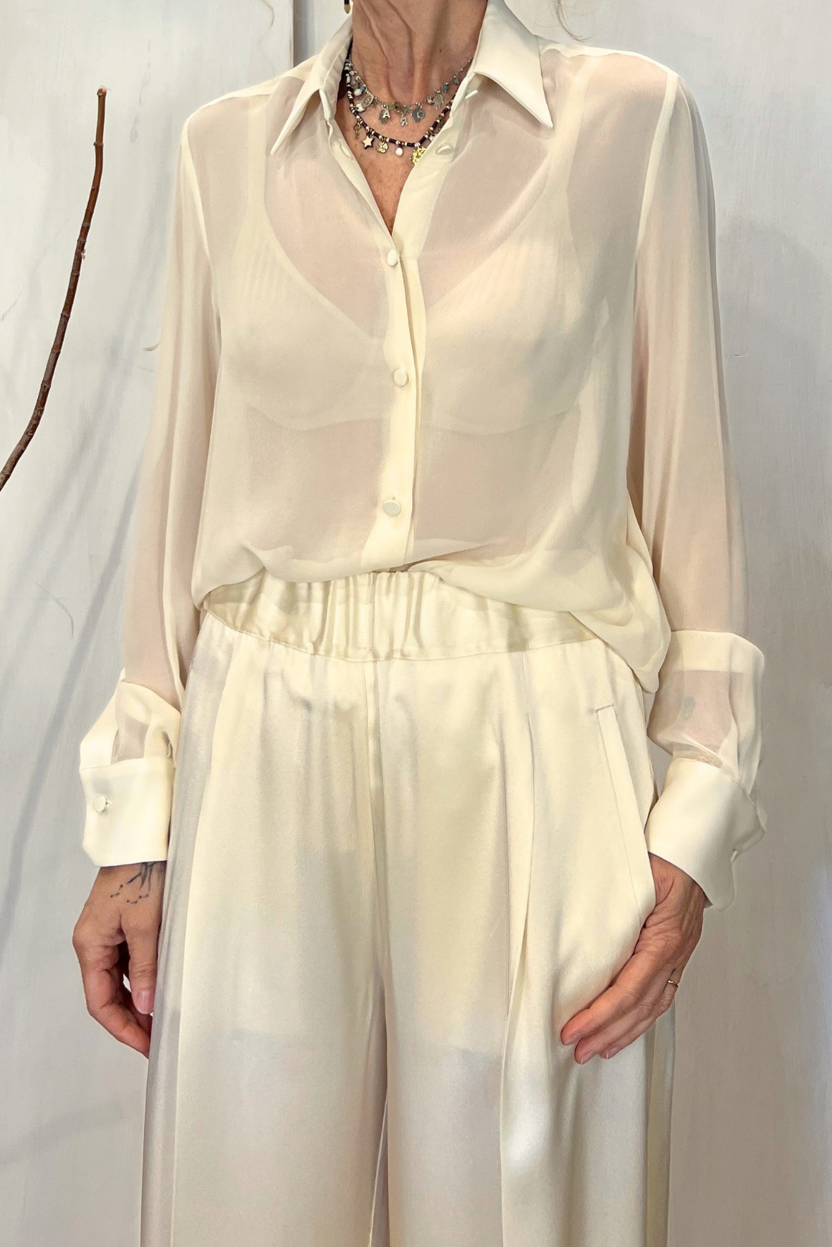 Camicia in crêpe