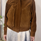 Bomber in pelle scamosciato