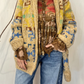 Cardigan over jaquard
