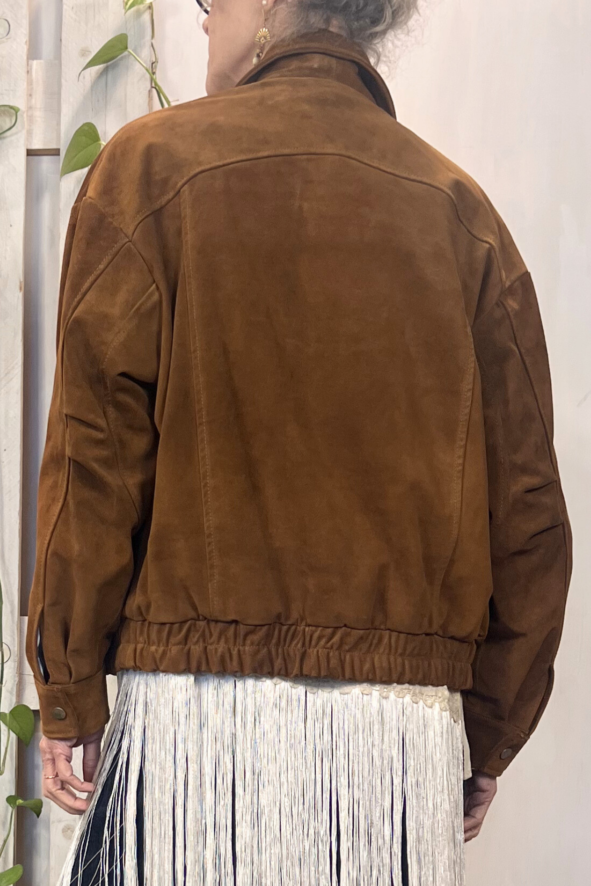 Bomber in pelle scamosciato