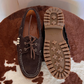 Mocassino in suede con frange