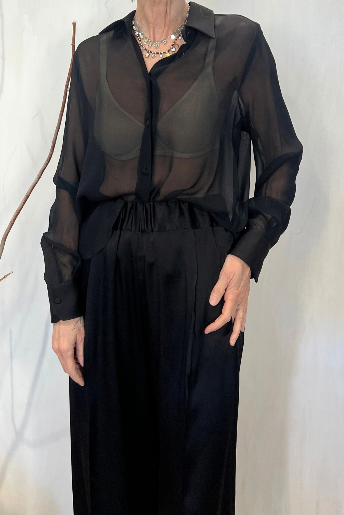 Camicia in crêpe