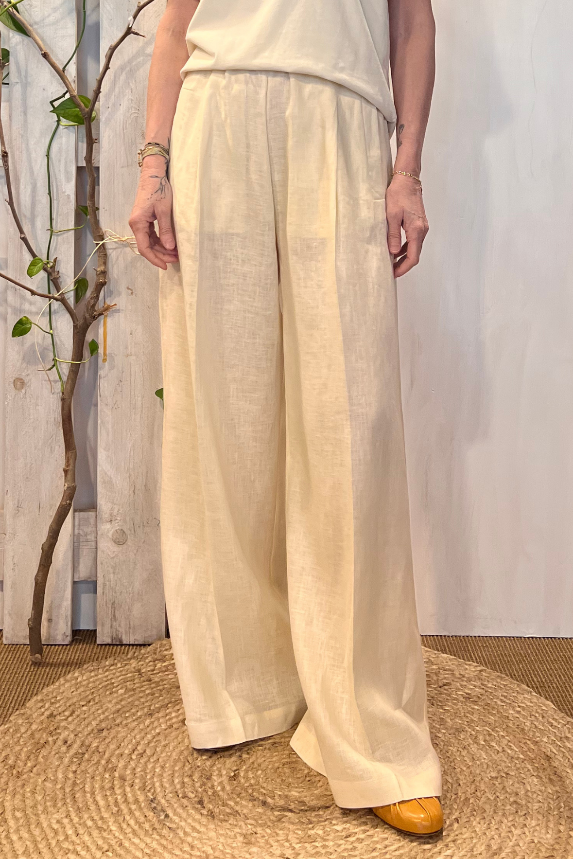 Pantalone palazzo in lino