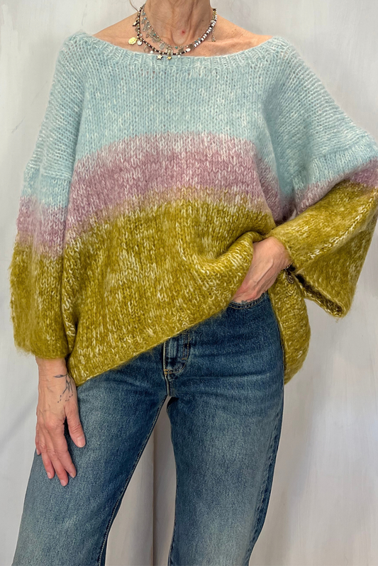 Maglia mohair multicolore