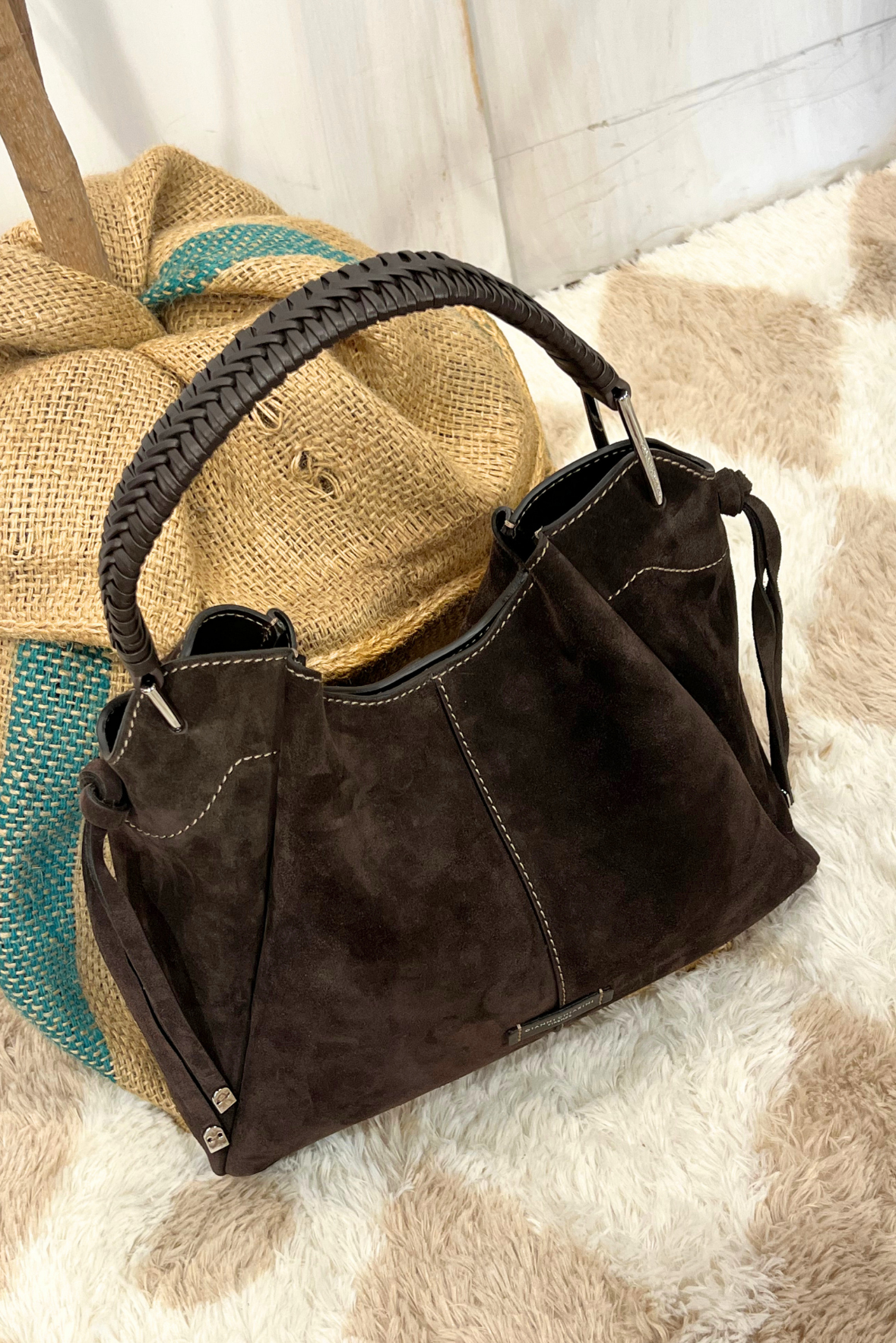 Borsa Era in pelle scamosciata