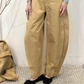 Pantalone balloon con cintura in pelle