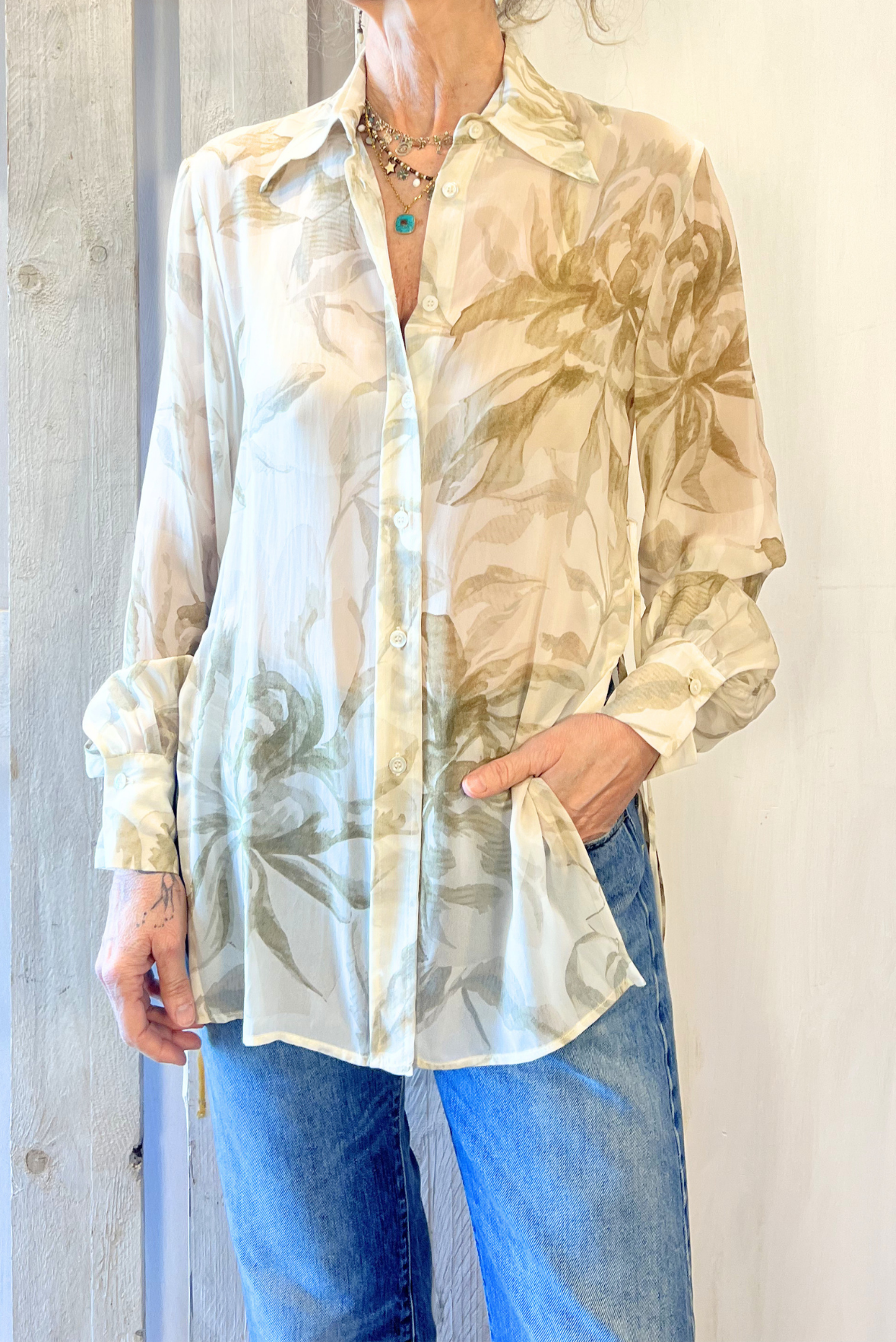 Camicia a fantasia floreale