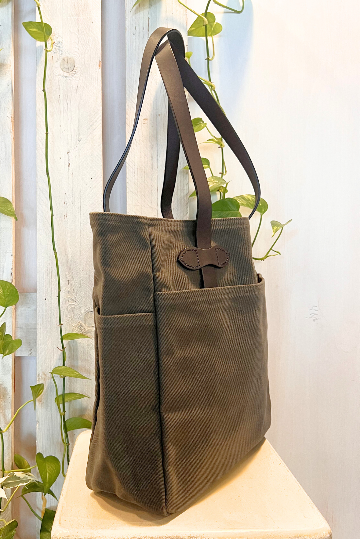 Tote bag manici in pelle