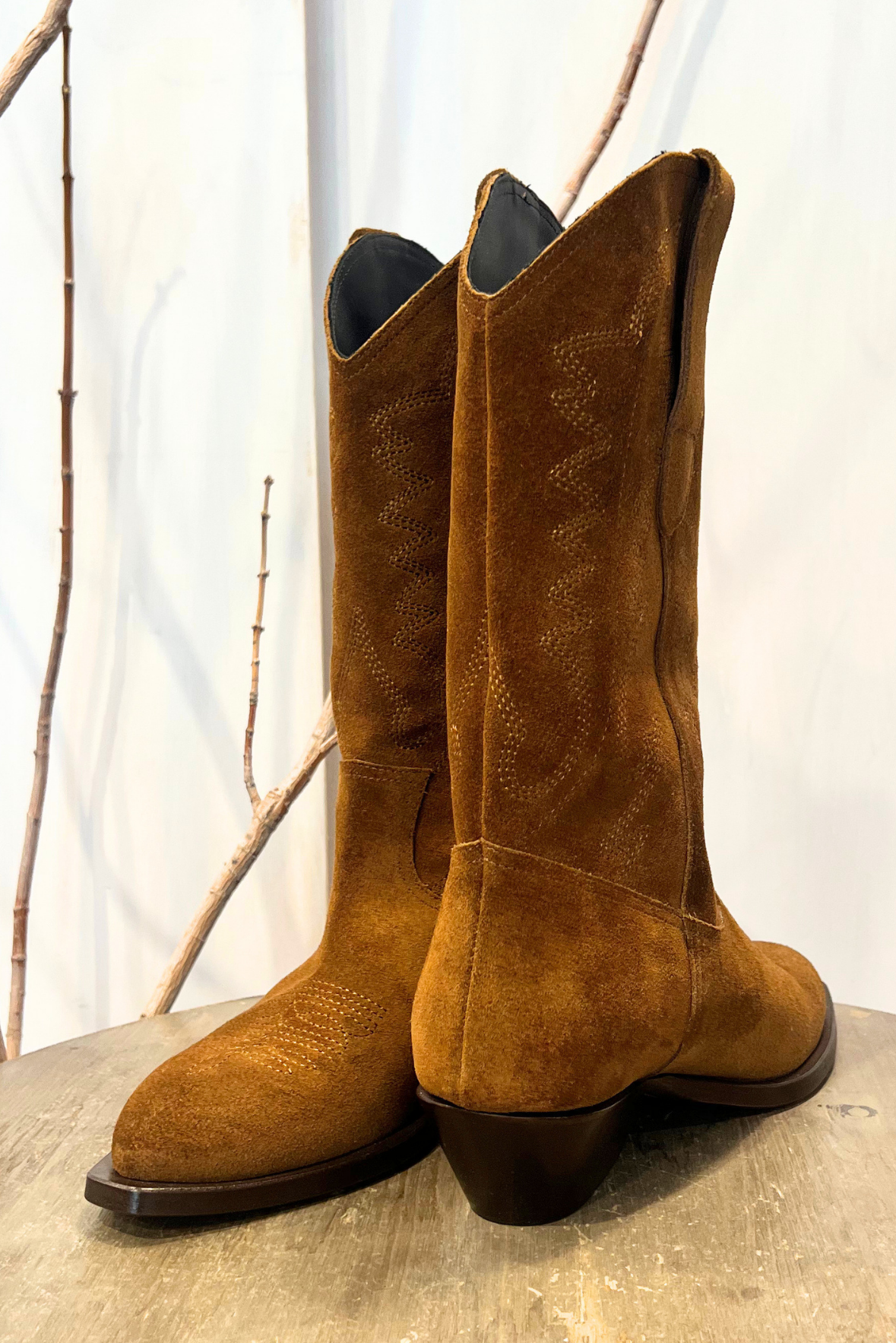 Texano alto in pelle