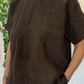 Blusa in lino con ricami