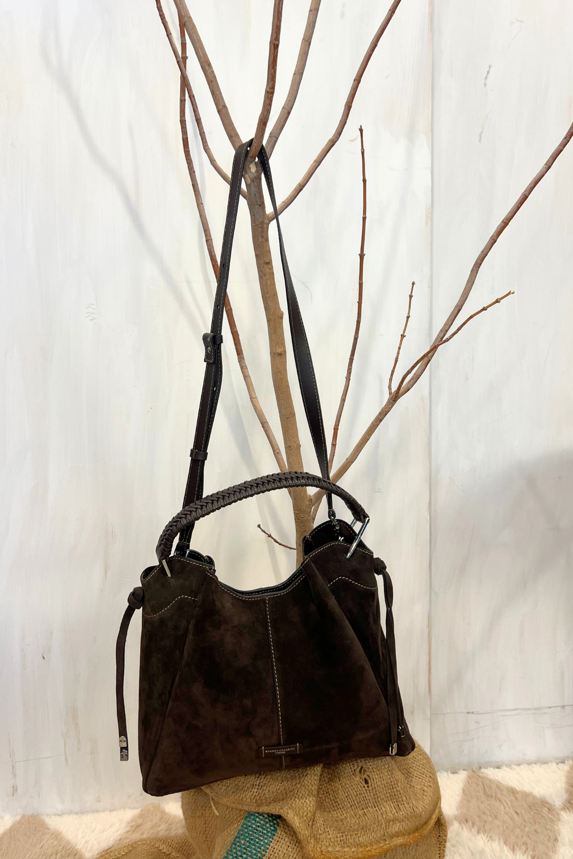 Borsa Era in pelle scamosciata