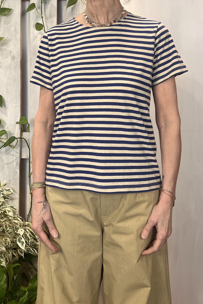 T-shirt in cotone misto lino