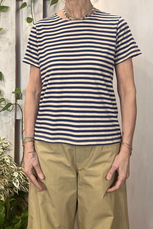 T-shirt in cotone misto lino