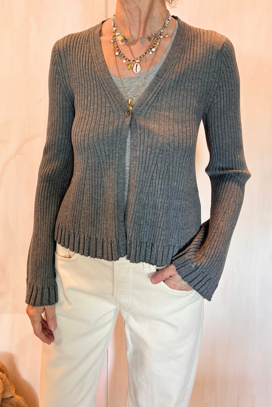 Cardigan a costine
