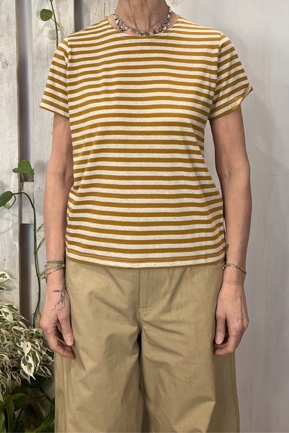 T-shirt in cotone misto lino