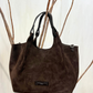 Shopping Due piccola in pelle scamosciata