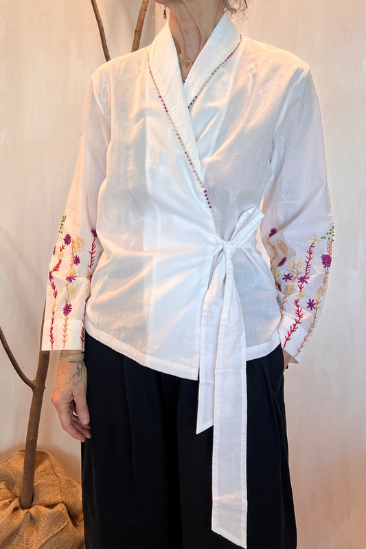 Camicia kimono ricami